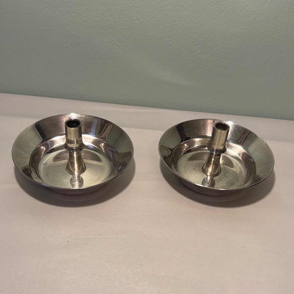 Vintage Dansk Designs Silver Plated Candle Holders Set of 2
